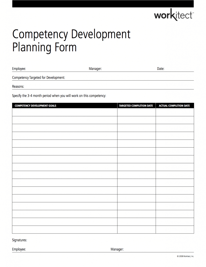 competency development planning form