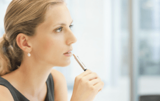 Business woman thinking and taking responsibility